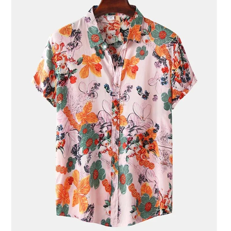 Licht & Stijlvol Heren Tropenhemd met Bloemenpatroon- Mateo