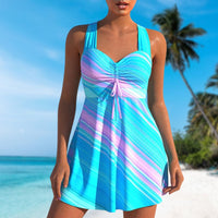 Gestreepte Oceaanblauwe Tankini – Mira