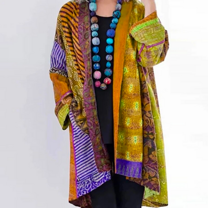 Boho Herfstvest met Kleurrijk Patroon – Maravilla