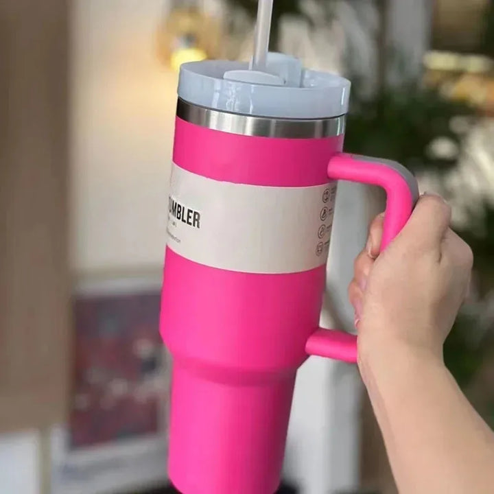 Vacuüm Geïsoleerde Beker met Deksel en Rietje - ThermoTumbler