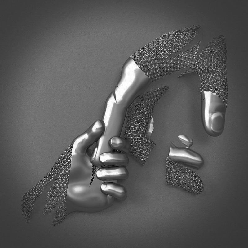 Liefdescanvas met Metalen Figuur - AmorArte
