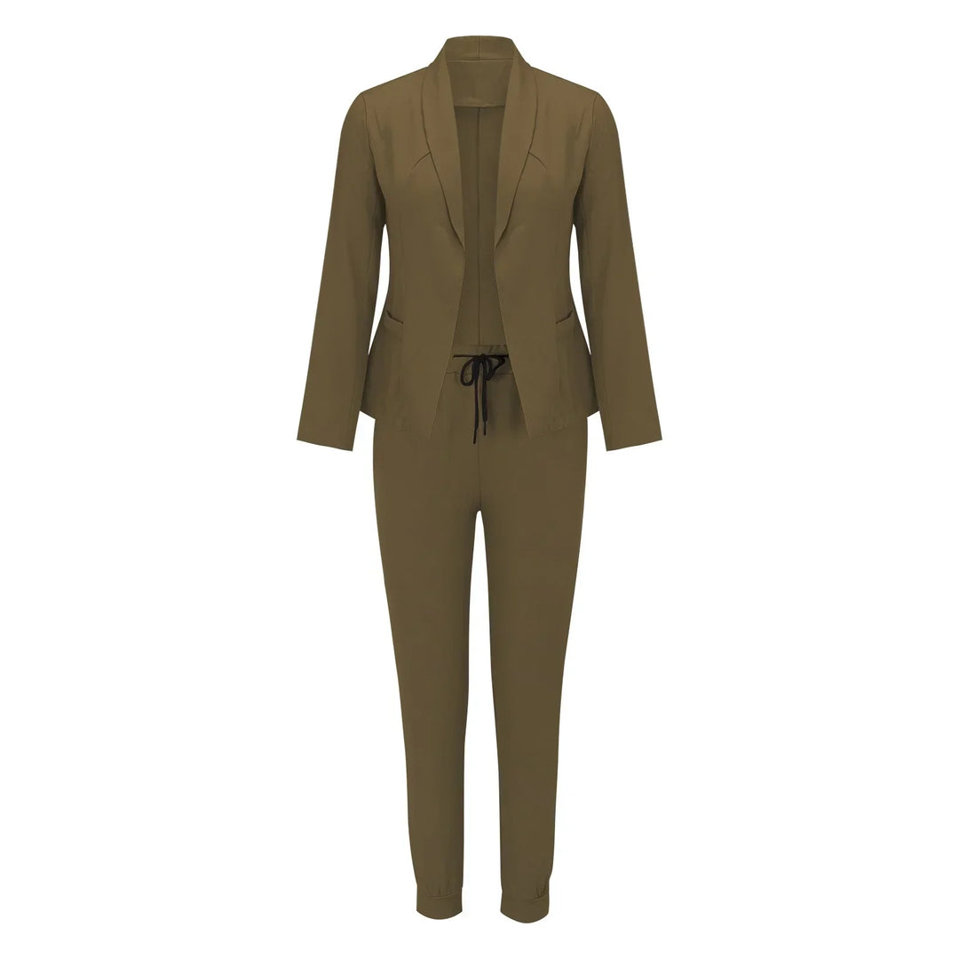 Casual Tweedelige Set met Strikceintuur – Liora