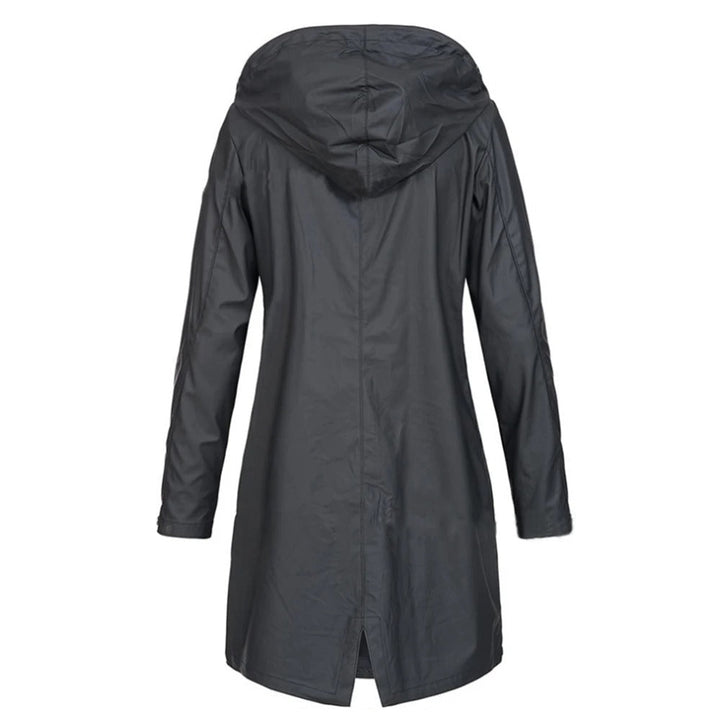 Lange Dames Herfstjas met hoge kraag & knoopsluiting – Leandra