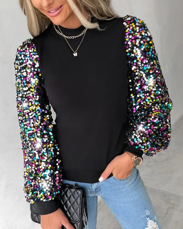 Trendy Damesblouse met Kleurrijke Ballonmouwen - Lorena