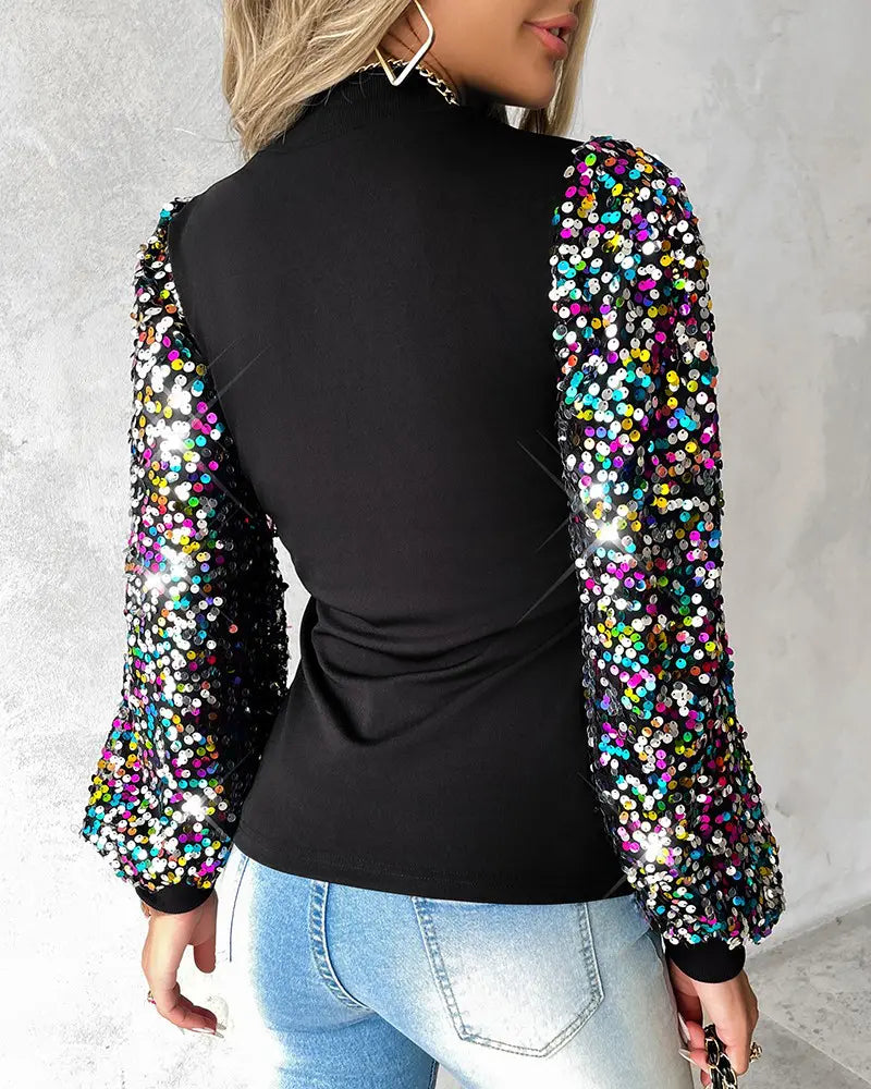 Trendy Damesblouse met Kleurrijke Ballonmouwen - Lorena