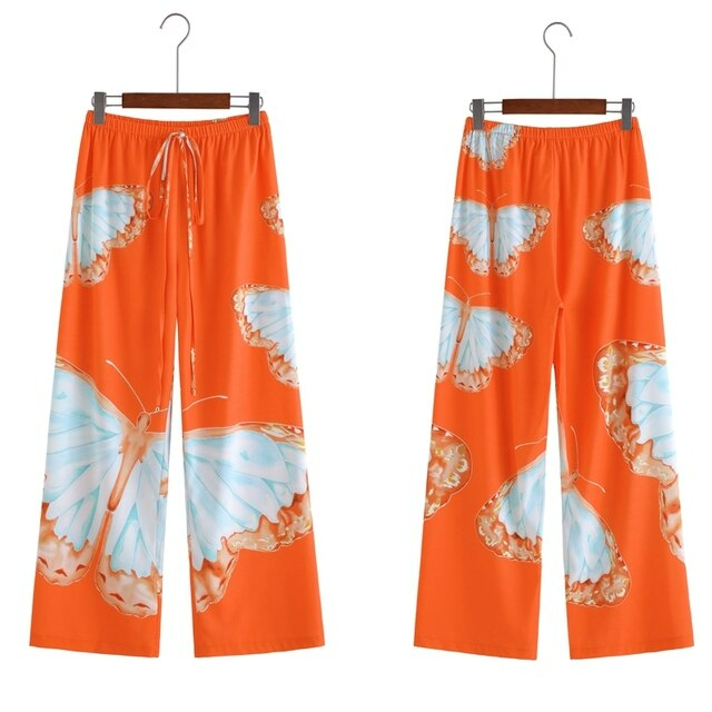 Wijd gesneden zomerbroek van chiffon – Liana