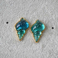 Zee Blauwe Schelp Oorbellen - Marina