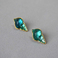 Zee Blauwe Schelp Oorbellen - Marina