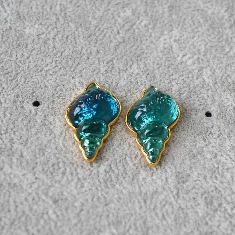 Zee Blauwe Schelp Oorbellen - Marina