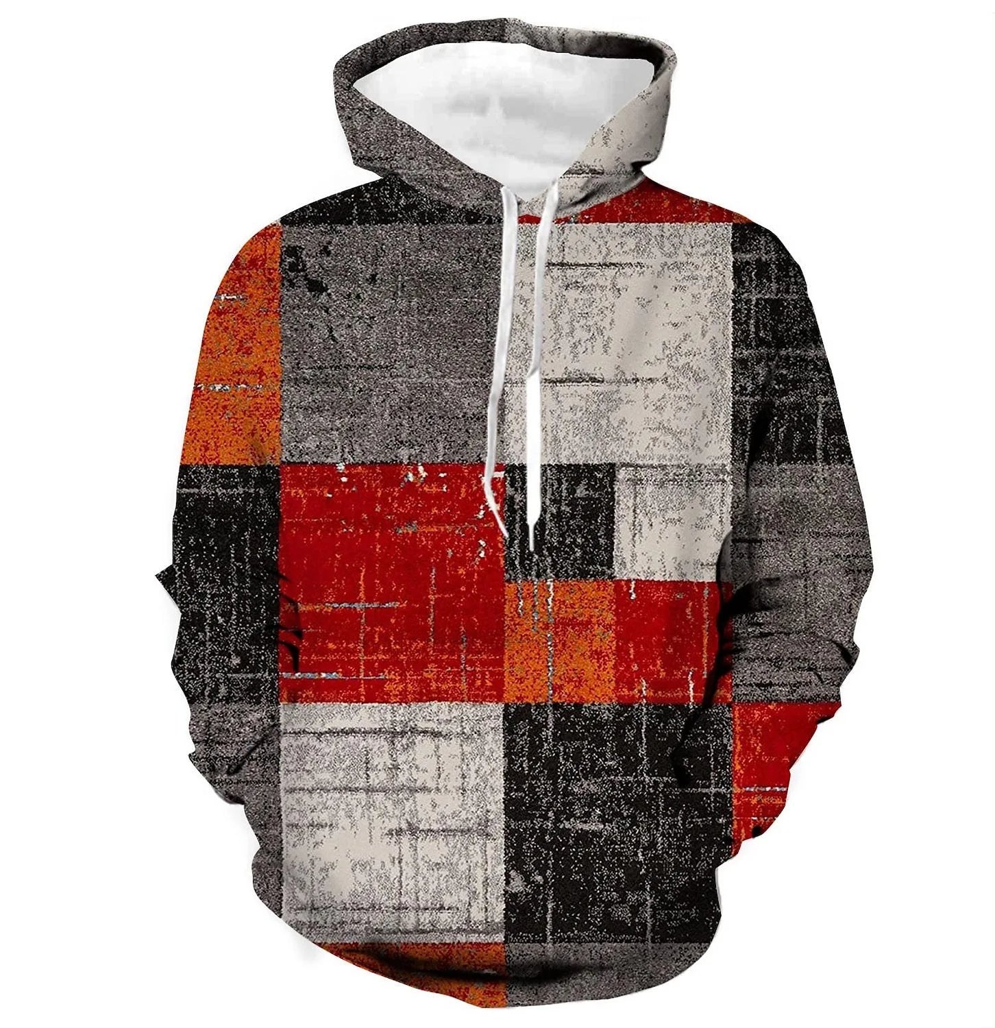 Vardi Dante™ 3D Plaid Hoodie | Urban Vibes oversized trui