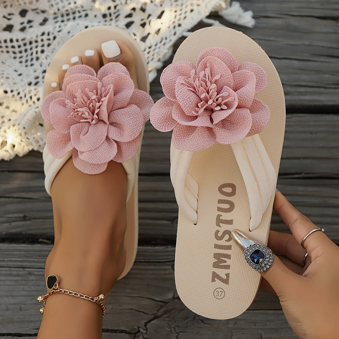 Stijlvolle dames slippers met bloemdetaillering voor de zomer - BlütenSchritt