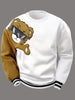 Heren Sweatshirt met Geborduurde Cartoonbeer - Jasper