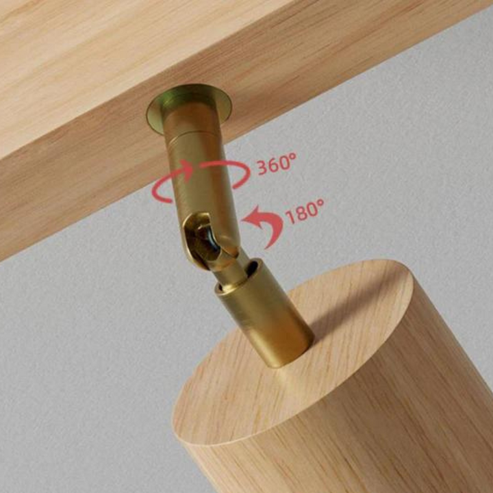 Verstelbare Houten Plafondspotlamp - EcoLux