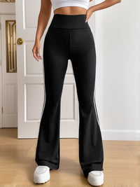 Gestreepte Dames Flared Broek met Hoge Taille - Lucia