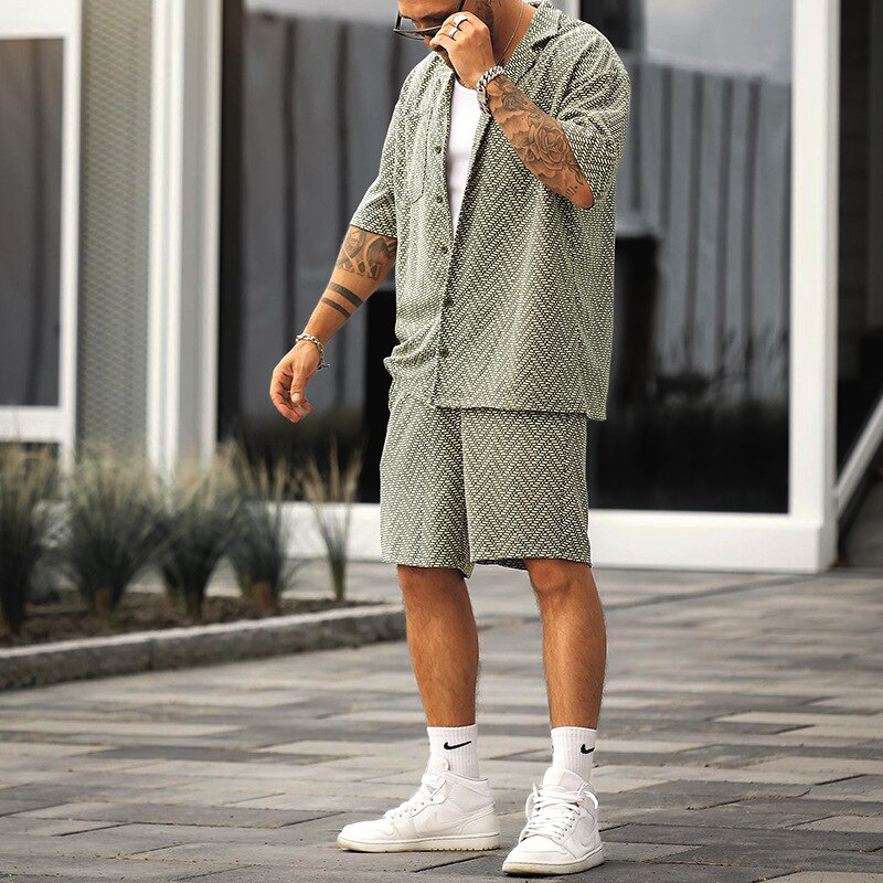 Luchtige Zomerset voor Mannen met Geometrisch Patroon – Noah