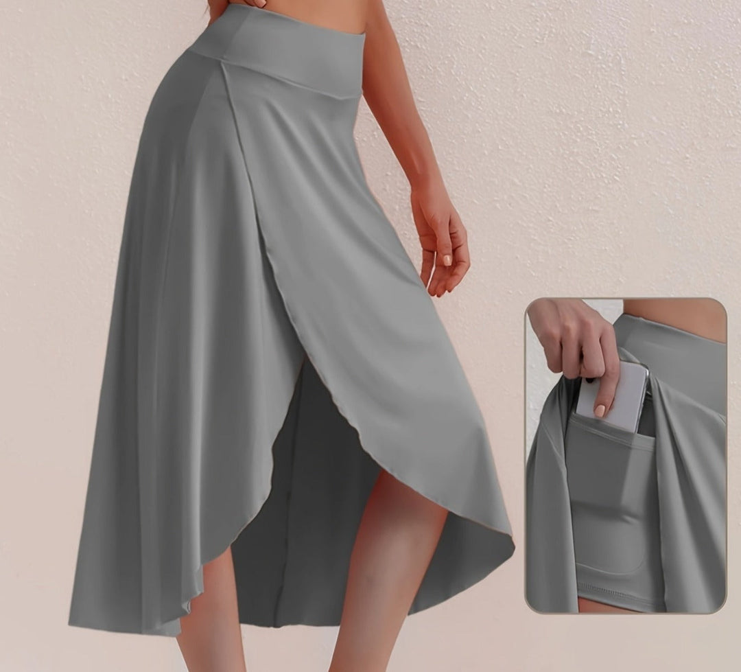 Sportieve rok met hoge taille en asymmetrische snit - Alexia