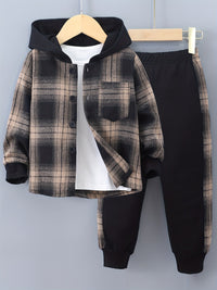 2-delige Jongensset Jordy met Geruite Hoodie en Joggingbroek