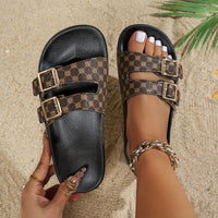 Verstelbare Sandalen met Zwart-Bruin Patroon – Noëla