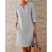 Stijlvolle jurk met zakken & ronde hals – Niva