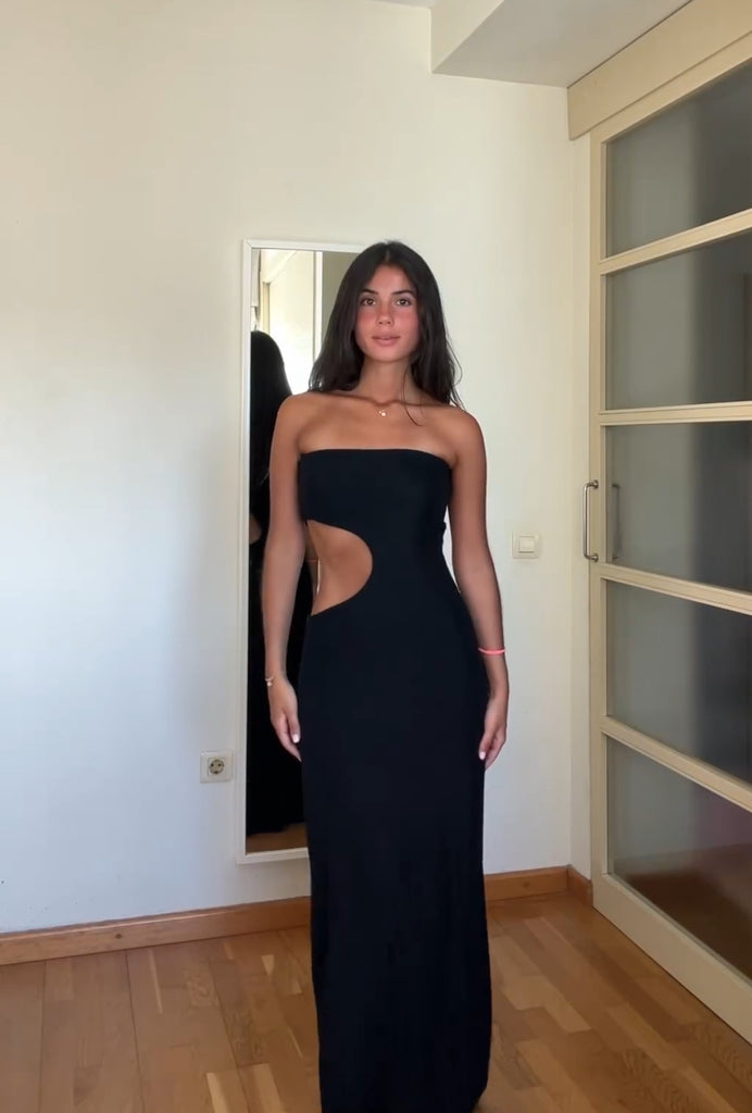 Modna sukienka bandeau na lato z elastycznym dopasowaniem - Viviane