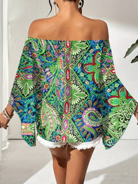 Off-Shoulder Blouse met Geometrische Print – Noémie