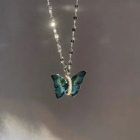 Blauwe Vlinder Halsketting - Elina