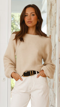Beige Gebreide Damestrui - Isabella