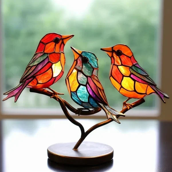 Luxe Vogelbeeldjes in Gekleurd Glas - EleganBird