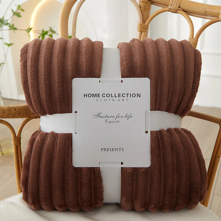 Brede Gestreepte Flanellen Fleece Deken - CozyStripe