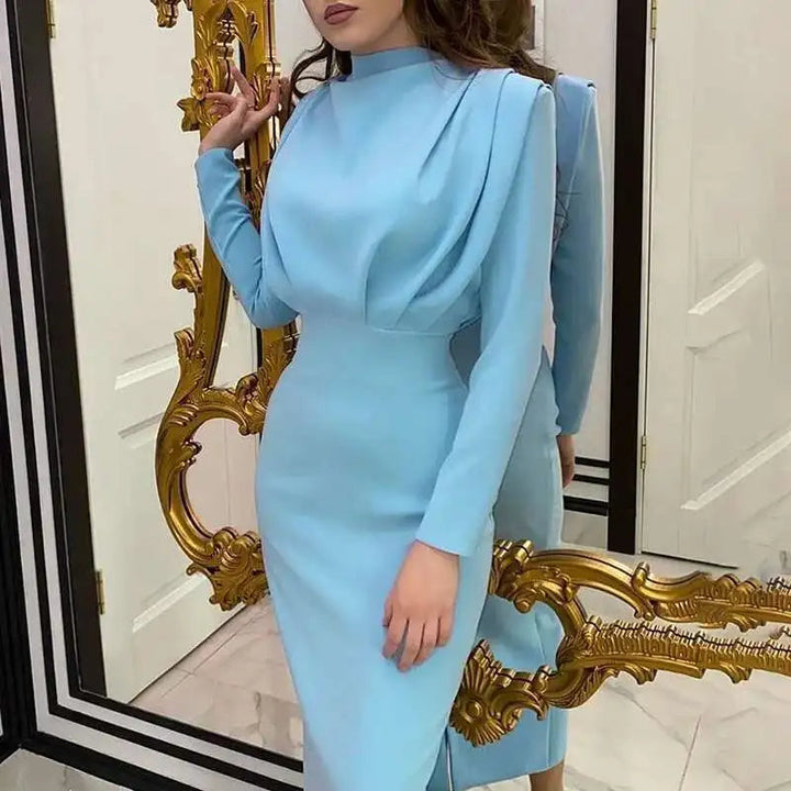 Bodycon Midi Jurk met Turtleneck – Valeria