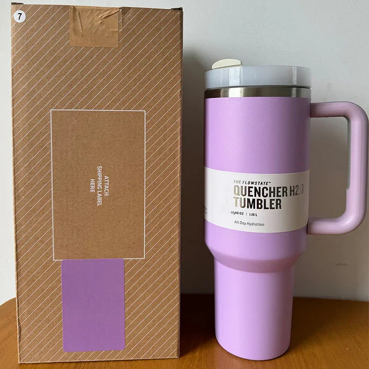 Vacuüm Geïsoleerde Beker met Deksel en Rietje - ThermoTumbler