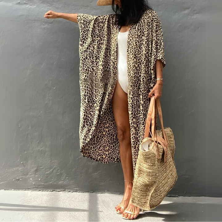 Boho Chiffon Strandblouse met Kimonomouwen – Ziva