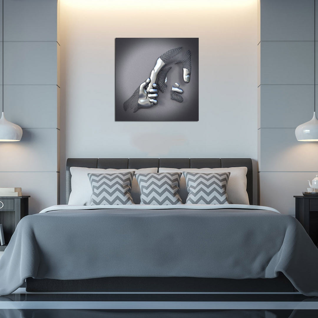 Liefdescanvas met Metalen Figuur - AmorArte