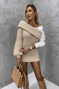 Gebreide jurk met vastgenaaide blouse – Elodie