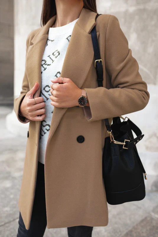 Modieuze Wollen Dames Winterjas - Eleanor