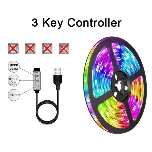 USB LED STRIP MET KLEURVERANDERING - RGB LICHT VOOR KAMERDECORATIE & TV ACHTERGRONDVERLICHTING