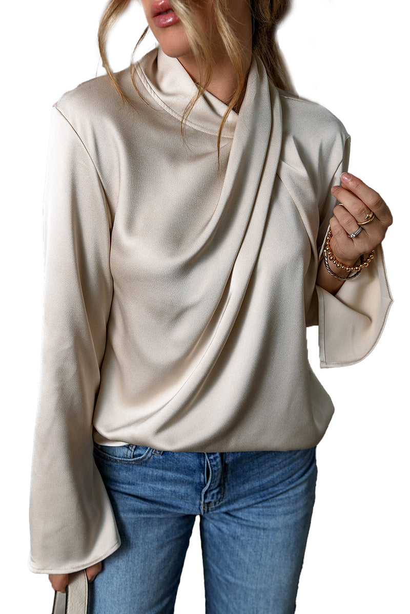 Satijnen Damesblouse met Kruisfront - Livia