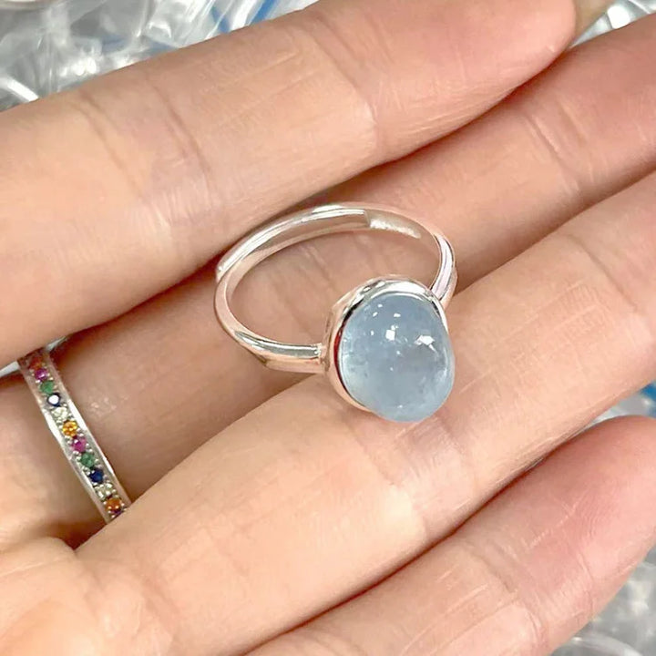 Aquamarijn Zilveren Ring - Nerida