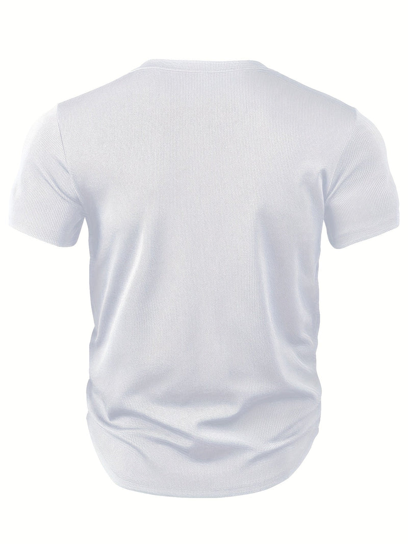 Heren T-shirt met Diepe V-hals en Textuur – Rafael