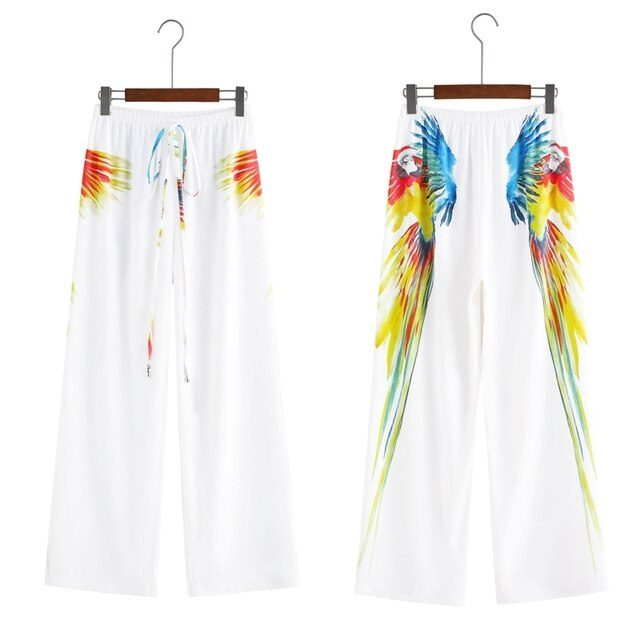 Wijd gesneden zomerbroek van chiffon – Liana