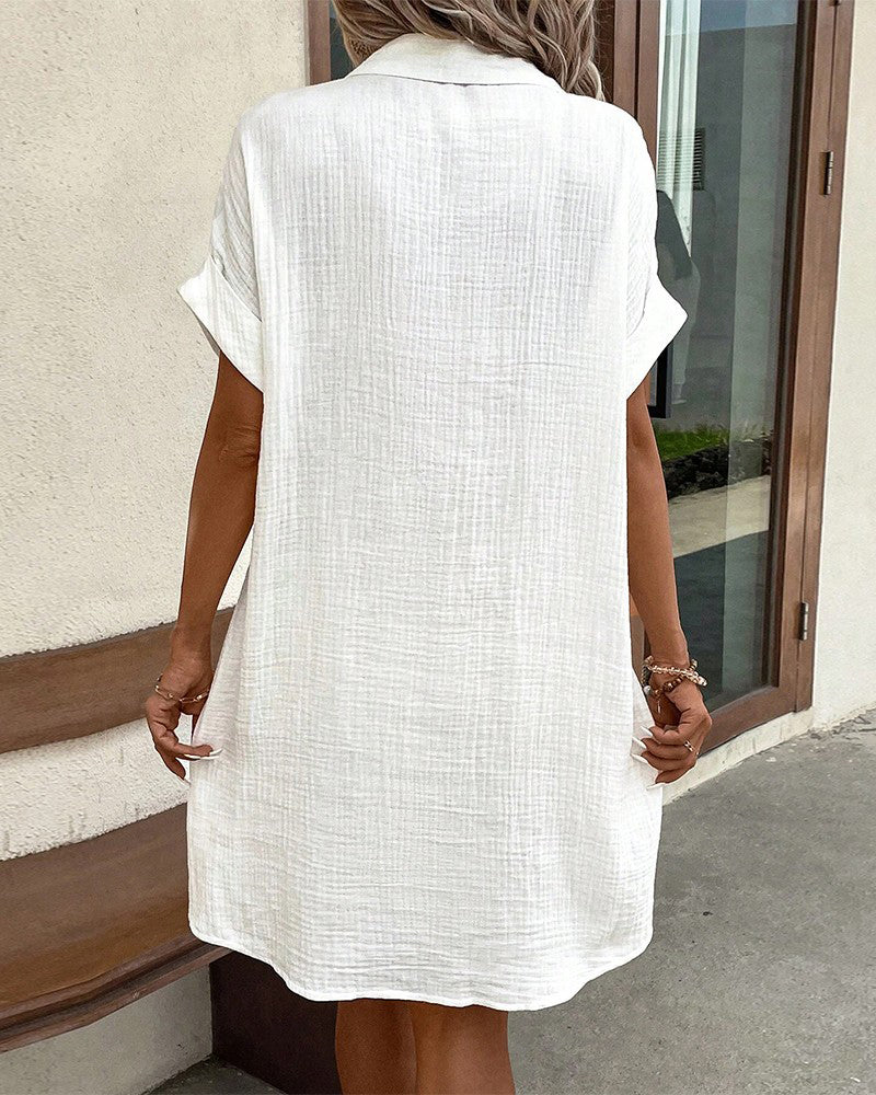 Zomerjurk met Knoopsluiting en Korte Mouwen – Lotte