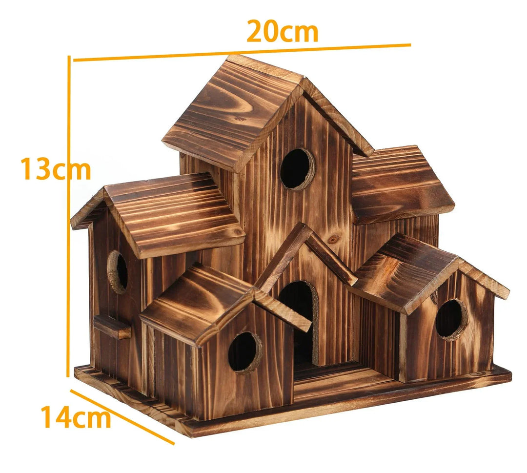 6 Gats Handgemaakt Vogelhuisje - NestHaven