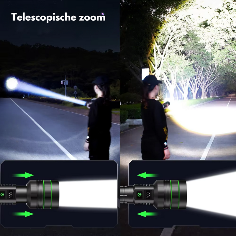 Extreem Felle en Zoombare LED Zaklamp - PowerBeam