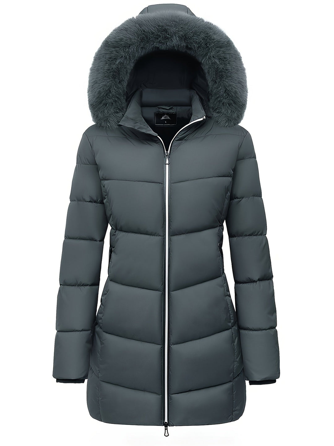 Warme Puffy Jas met Stijlvolle Details - Evelyne