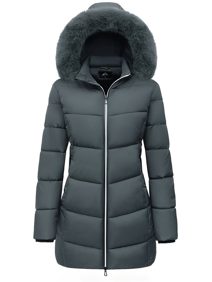 Warme Puffy Jas met Stijlvolle Details - Evelyne