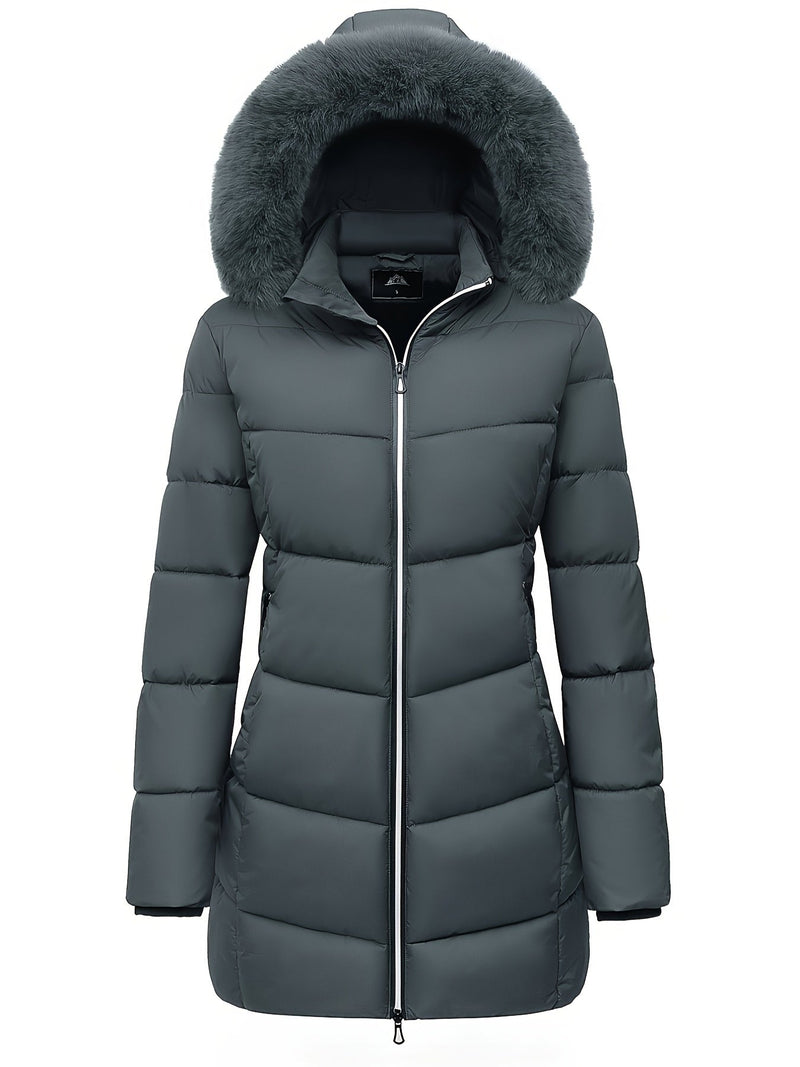 Warme Puffy Jas met Stijlvolle Details - Evelyne