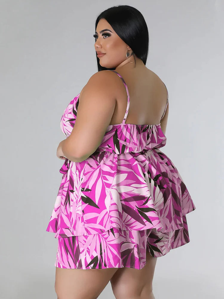 Vardi Dante™ Feline Plus Size Playsuit | Zomers & Trendy