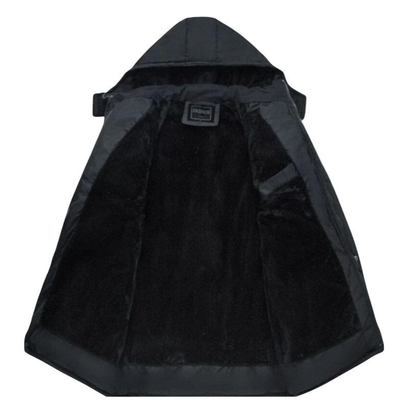 Czarna Pikowana Męska Kurtka Zimowa z Nowoczesnym Krojem – Leon