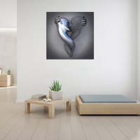 Liefdescanvas met Metalen Figuur - AmorArte
