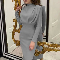 Bodycon Midi Jurk met Turtleneck – Valeria